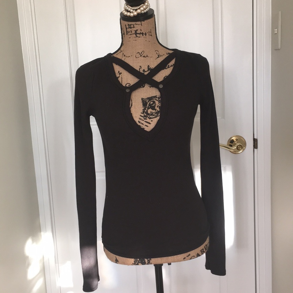 Free people peekaboo jersey top